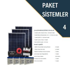 Karavan Bağ Evi Güneş Paneli Güneş Enerjisi Büyük Buzdolabı Elektrik Üretim Fiyatı - Paket 4