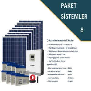 6.2Kw Solar Çatı Güneş Paneli Güneş Enerjisi Elektrik Üretim Fiyatı – Paket 8