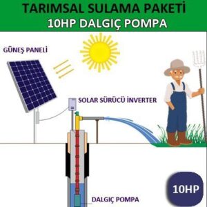 10HP Dalgıç Pompa - Solar Tarımsal Sulama Sistemi