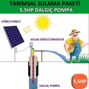 5,5HP Dalgıç Pompa - Solar Tarımsal Sulama Sistemi