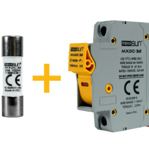 DC Sigorta + Sigorta Yuvası (20A 1000V) - 12 Adet